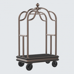 Wholesale Crown Head Birdcage Luggage Trolley | 304 Stainless Steel Bronze Plated for 5-Star Hotels